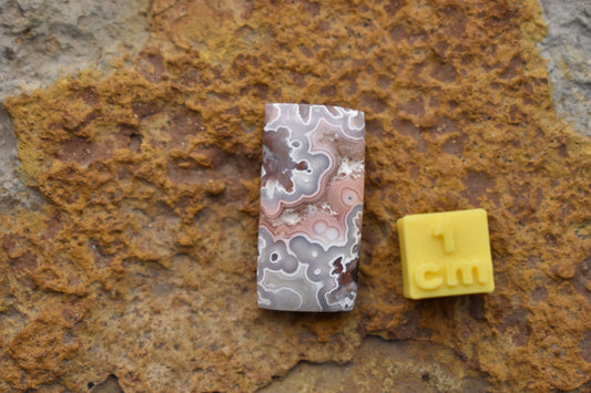 Laguna Lace Agate With natural druzy - Rectangle 25.5x12.7x5.9 mm
