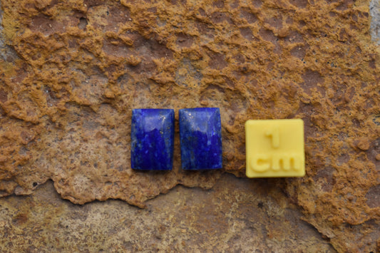Pair of Lapis Lazuli From Afganistan Rectangular - (11.5x7.8x3.6)