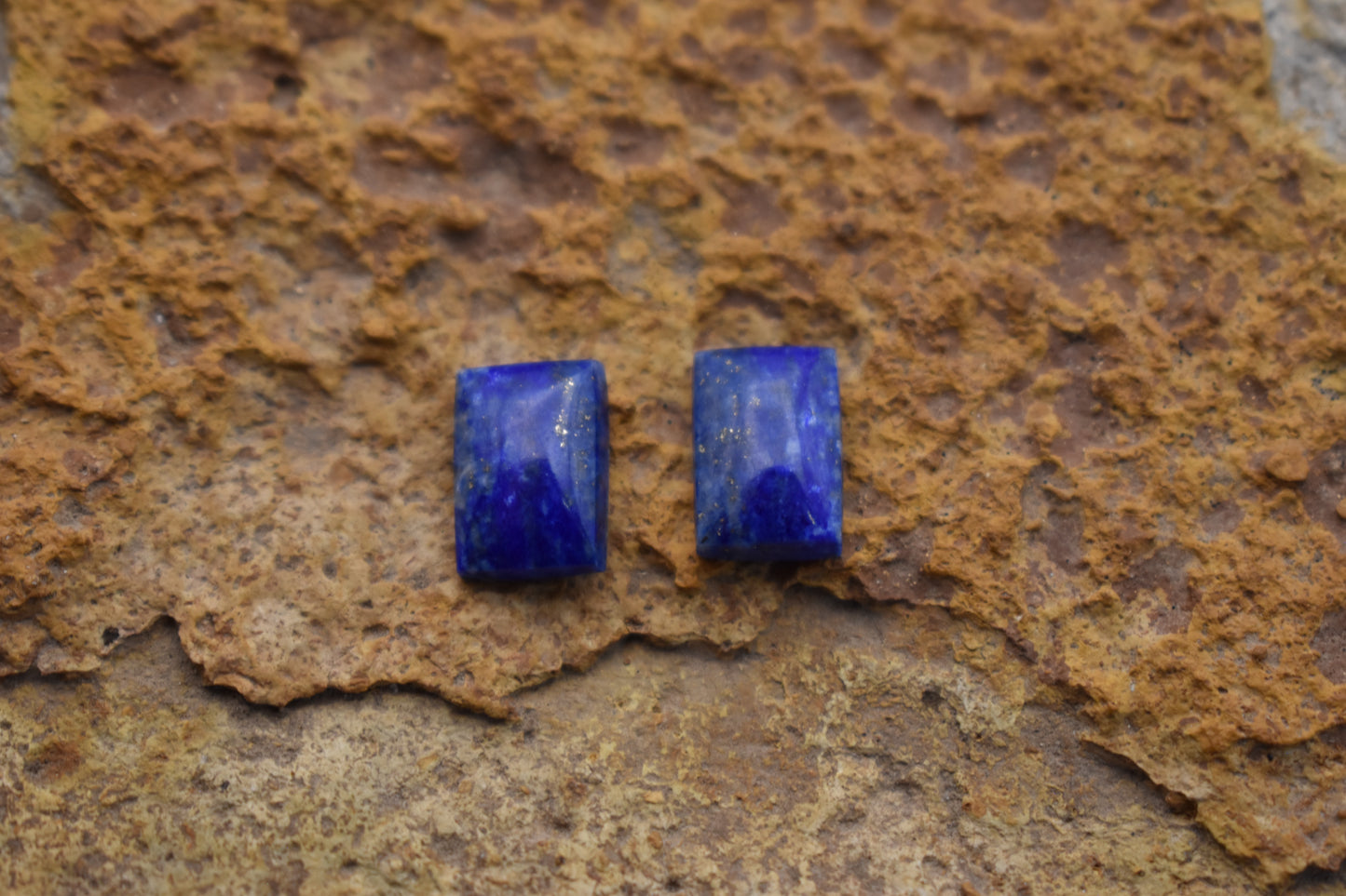 Pair of Lapis Lazuli From Afganistan Rectangular - (11.5x7.8x3.6)