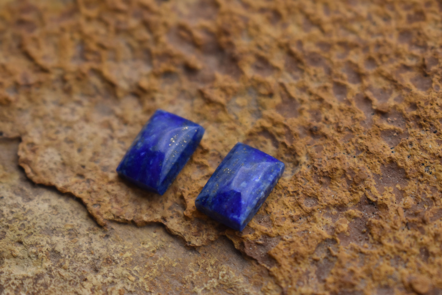 Pair of Lapis Lazuli From Afganistan Rectangular - (11.5x7.8x3.6)