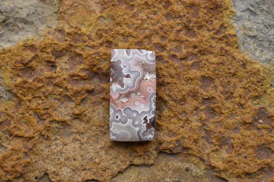 Laguna Lace Agate With natural druzy - Rectangle 25.5x12.7x5.9 mm